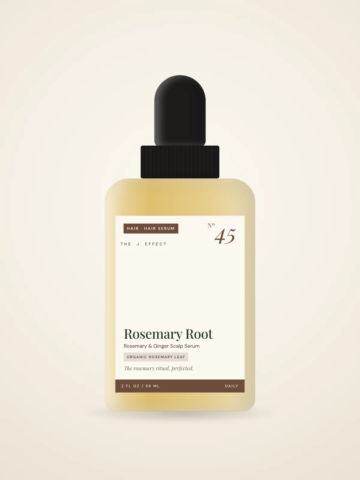 Rosemary Root Rosemary & Ginger Scalp Serum packaging, Nº 45