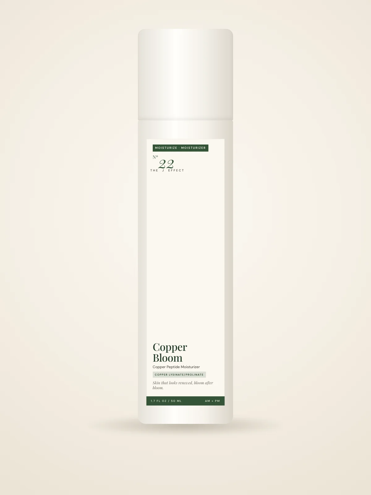 Copper Bloom Copper Peptide Moisturizer packaging, Nº 22