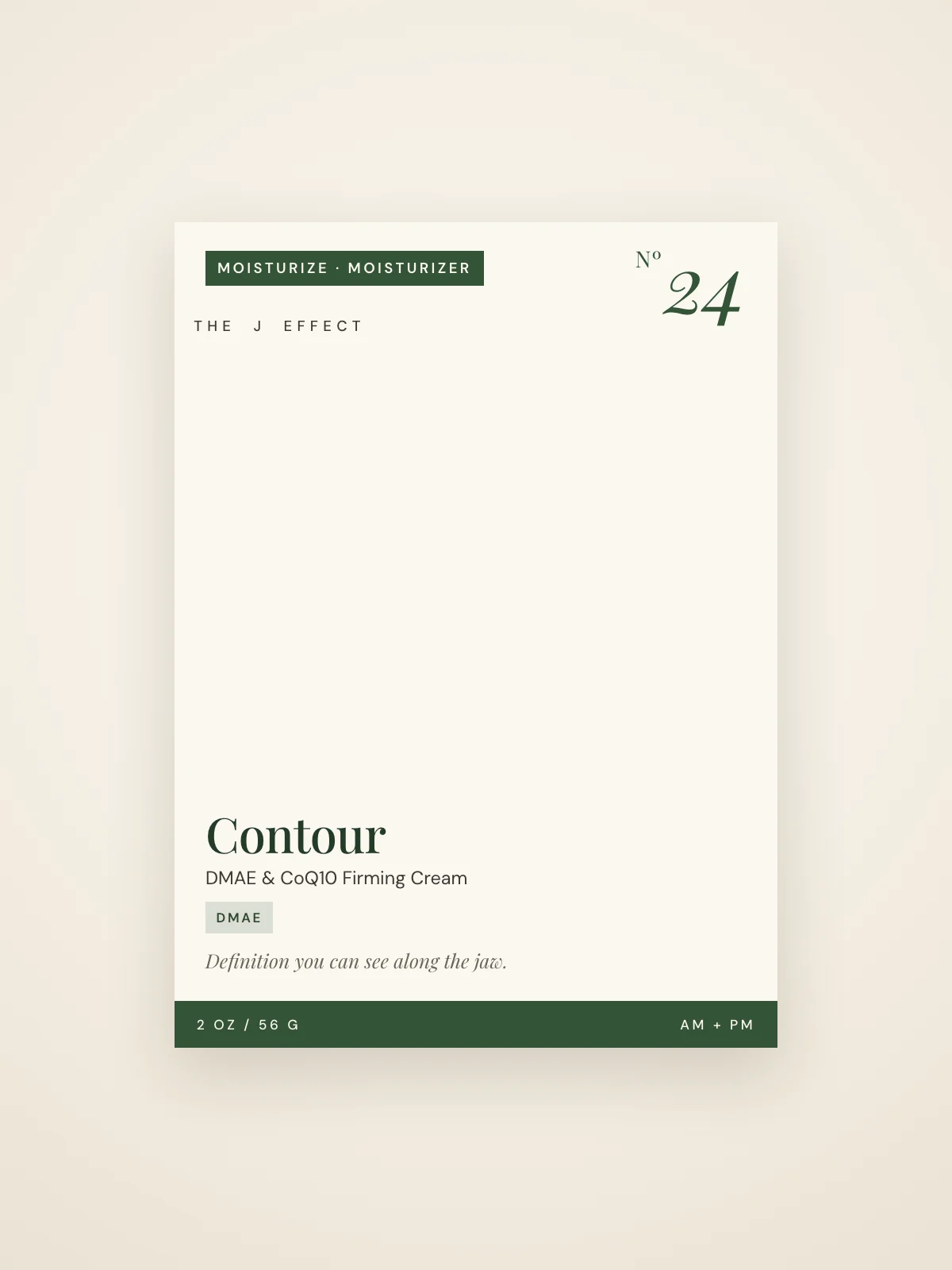 Contour label detail with key actives and size