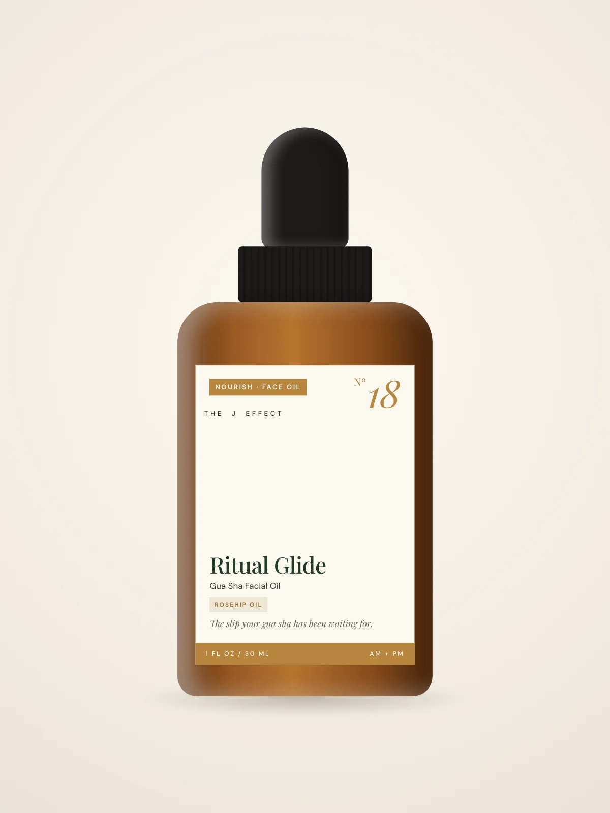Ritual Glide Gua Sha Facial Oil packaging, Nº 18