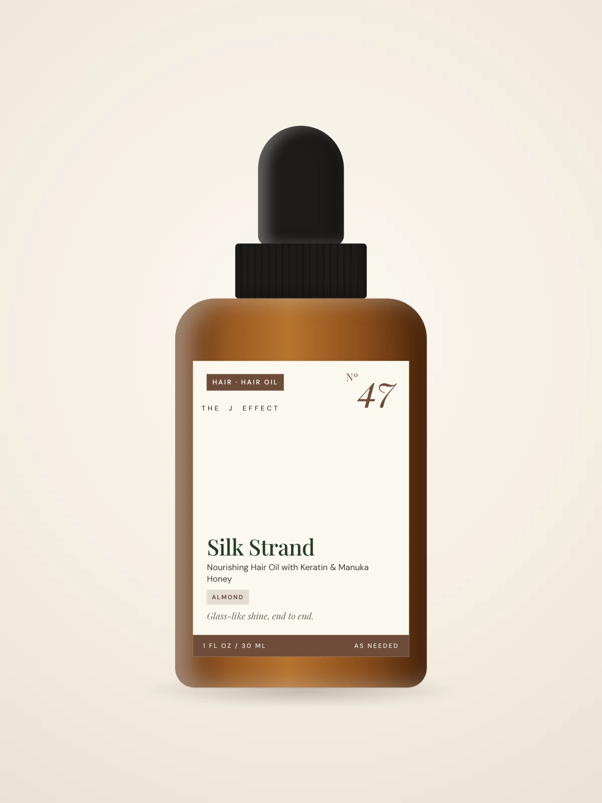 Silk Strand Nourishing Hair Oil with Keratin & Manuka Honey packaging, Nº 47