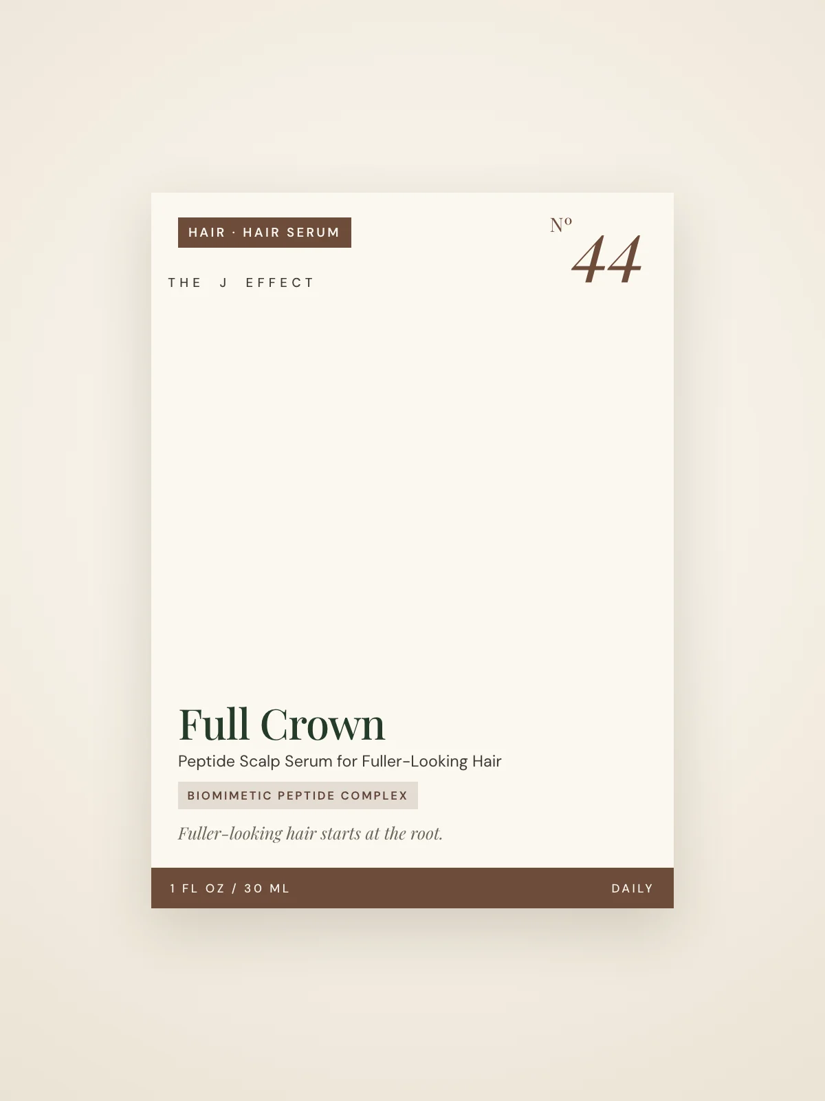 Full Crown label detail with key actives and size