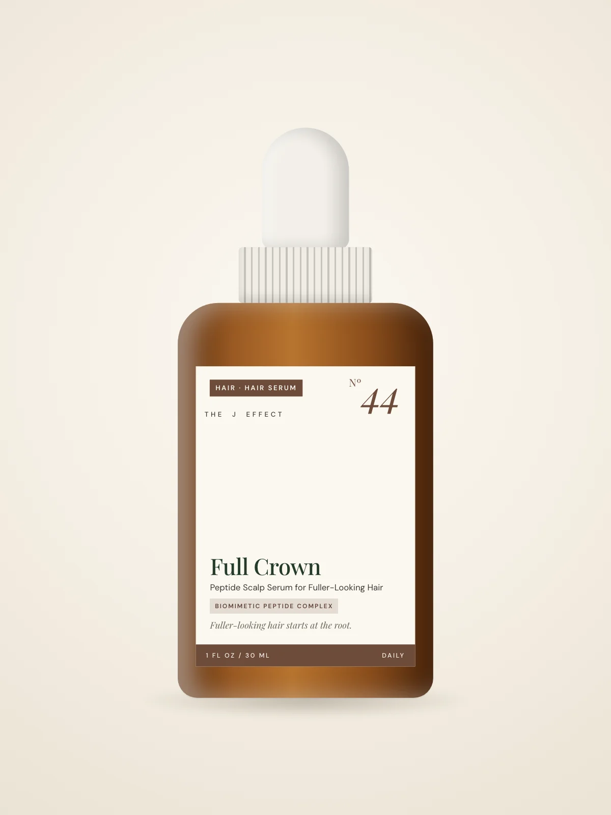 Full Crown Peptide Scalp Serum for Fuller-Looking Hair packaging, Nº 44