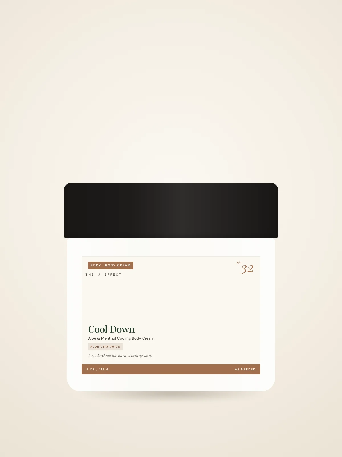 Cool Down Aloe & Menthol Cooling Body Cream packaging, Nº 32