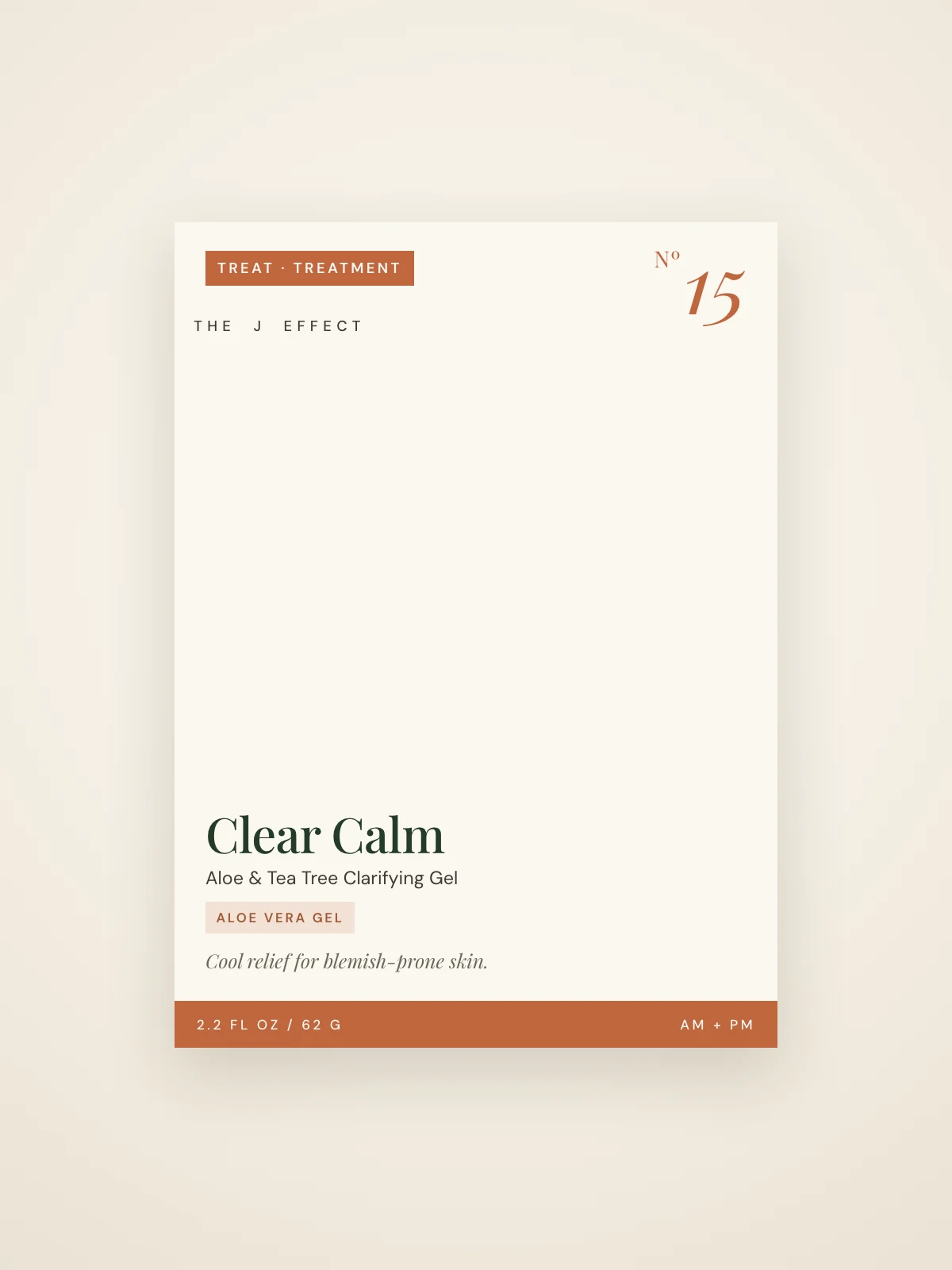 Clear Calm label detail with key actives and size