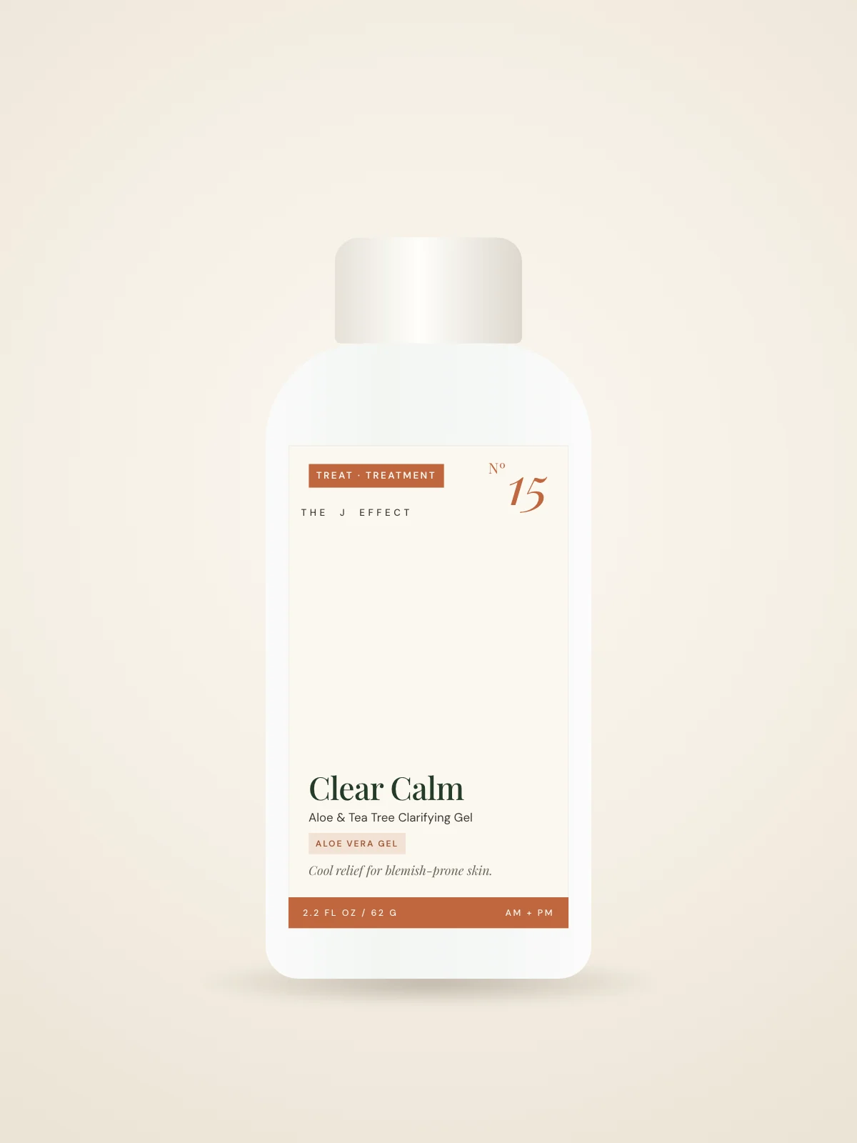Clear Calm Aloe & Tea Tree Clarifying Gel packaging, Nº 15