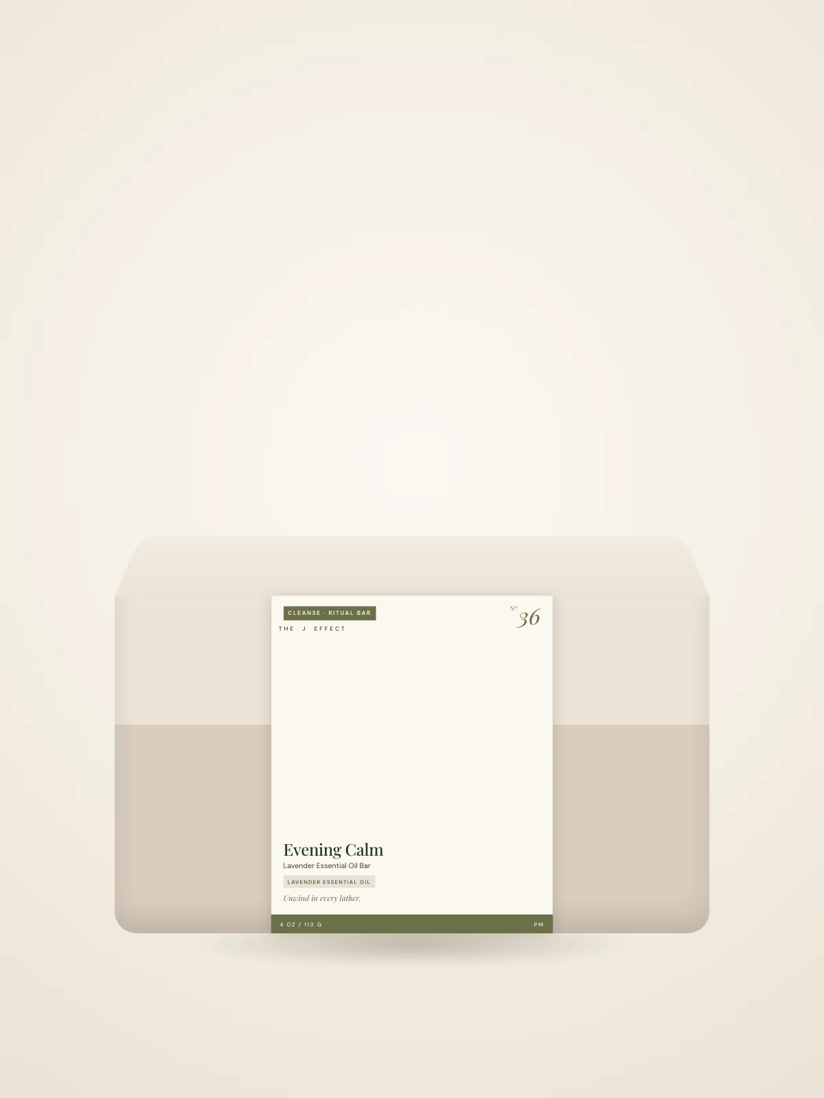 Evening Calm Lavender Essential Oil Bar packaging, Nº 36