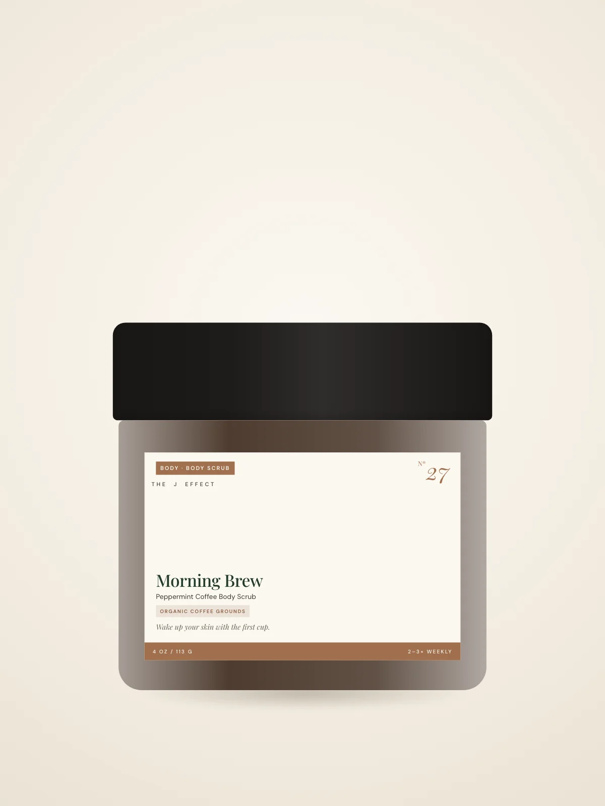 Morning Brew Peppermint Coffee Body Scrub packaging, Nº 27