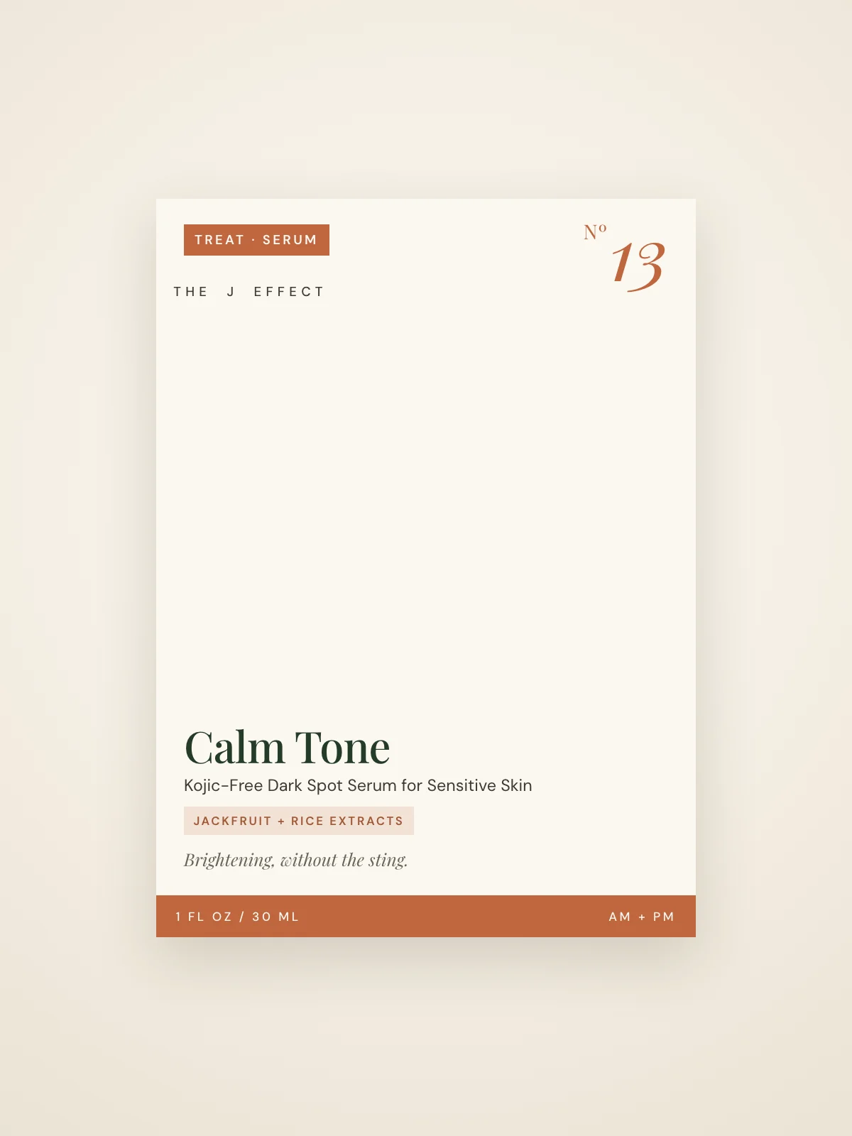 Calm Tone label detail with key actives and size