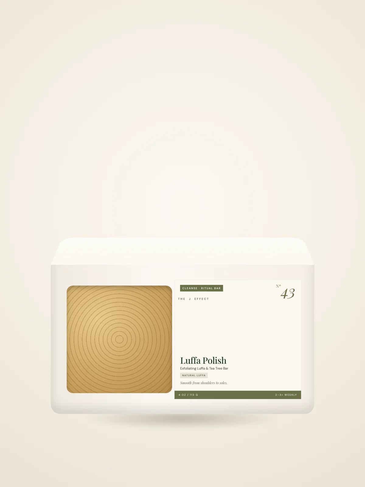 Luffa Polish Exfoliating Luffa & Tea Tree Bar packaging, Nº 43