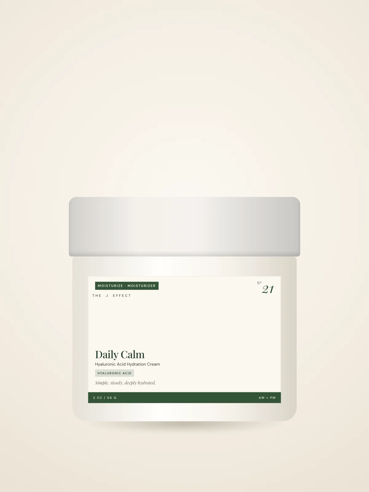 Daily Calm Hyaluronic Acid Hydration Cream packaging, Nº 21