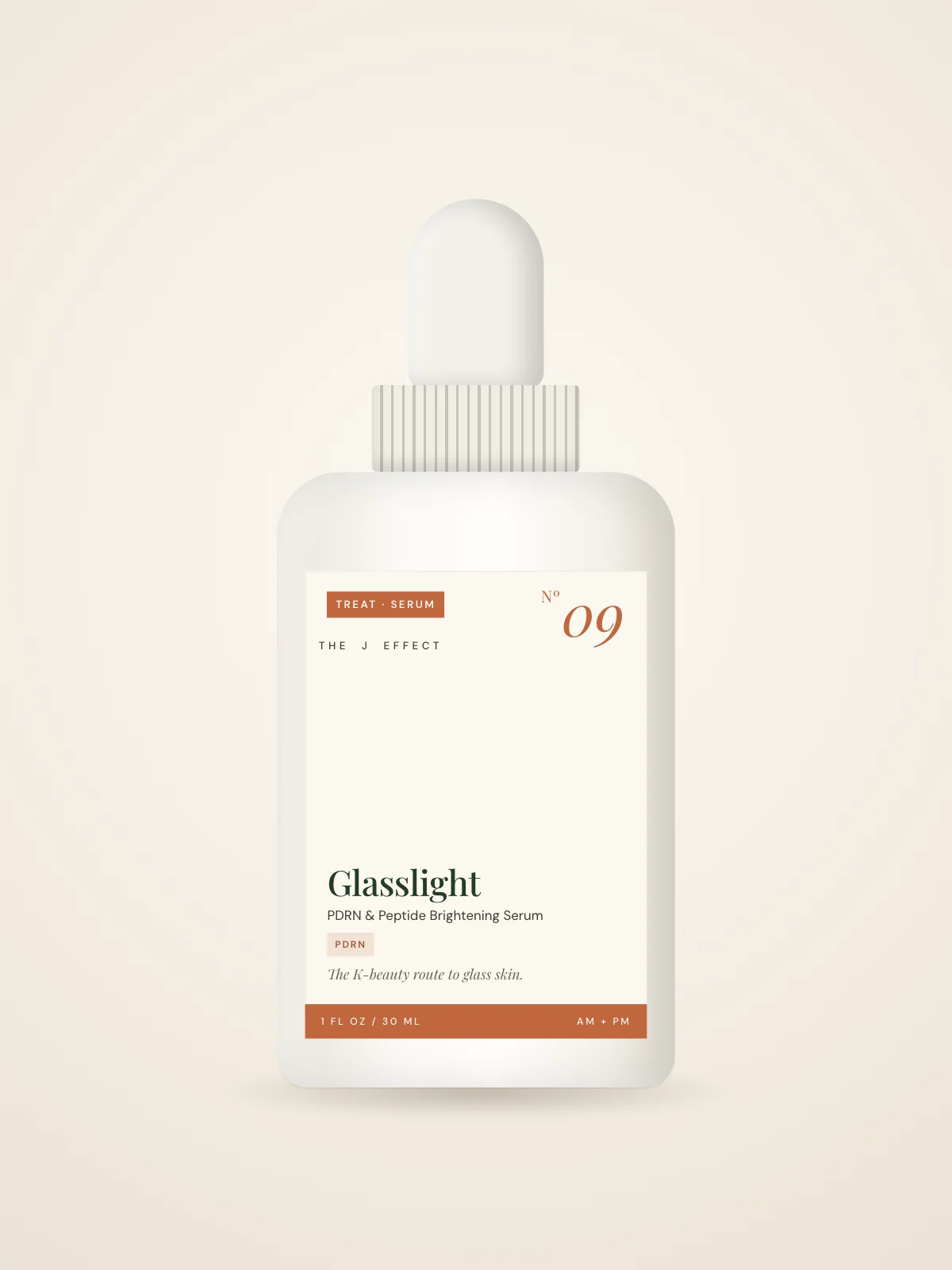 Glasslight PDRN & Peptide Brightening Serum packaging, Nº 09