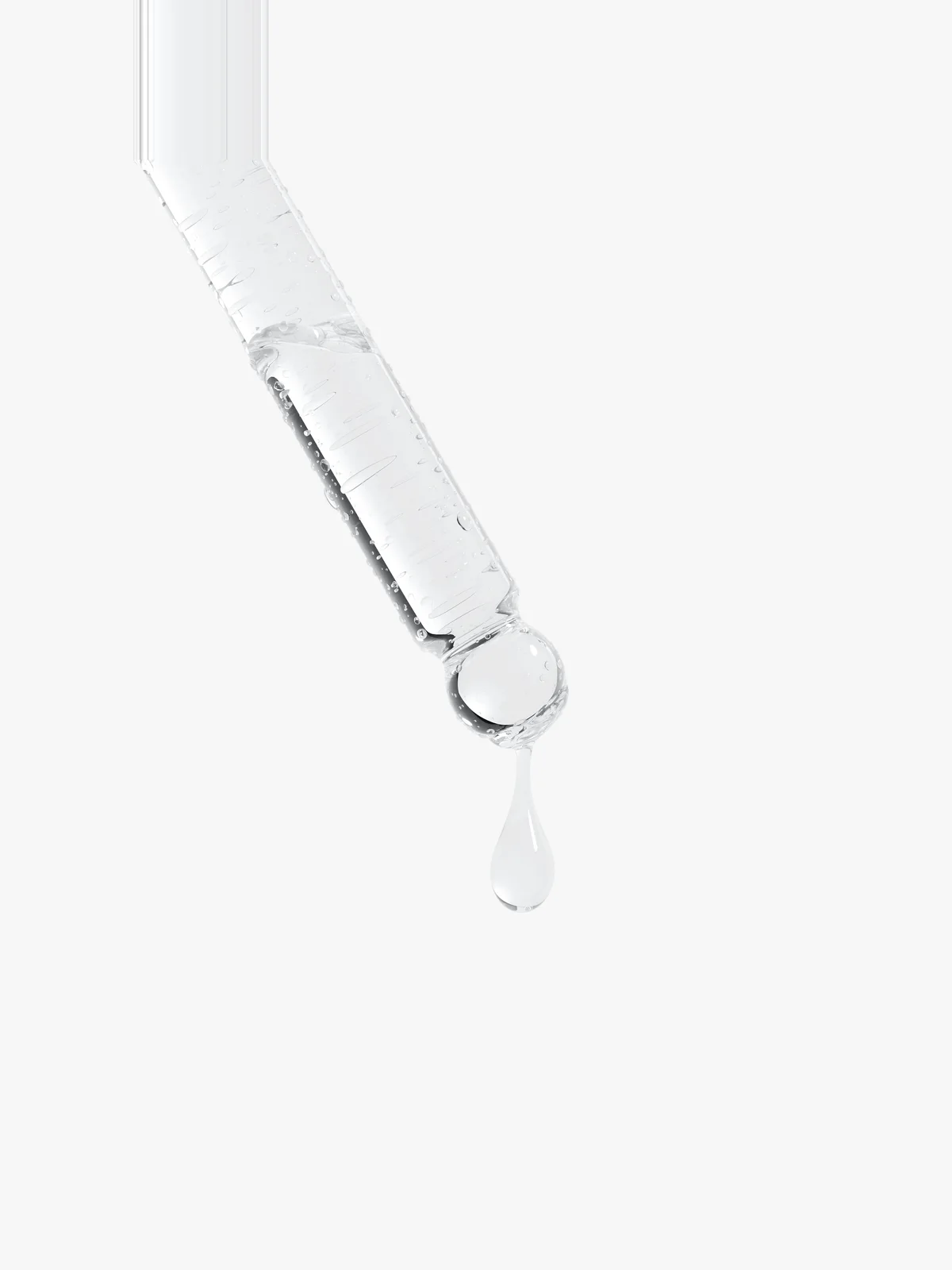 Glasslight texture close-up: ultra-light, slippery serum that absorbs instantly