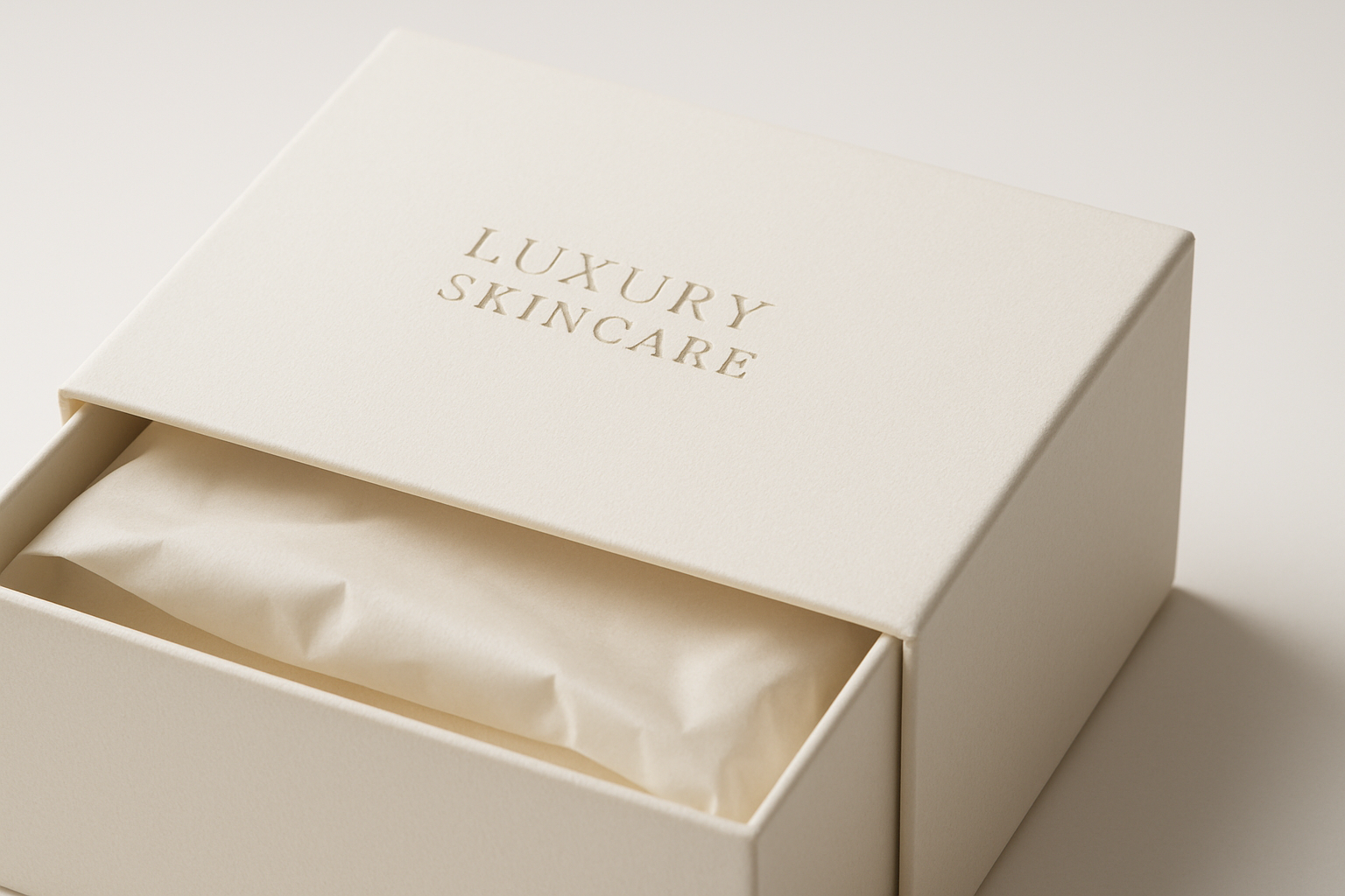 full-width banner image that conveys quality and integrity. The ideal shot is a minimalist, close-up photograph of a perfectly sealed skincare product box, perhaps with our custom tissue paper peeking out. This visually reinforces the core concepts of hygiene and product integrity from the very beginning.
